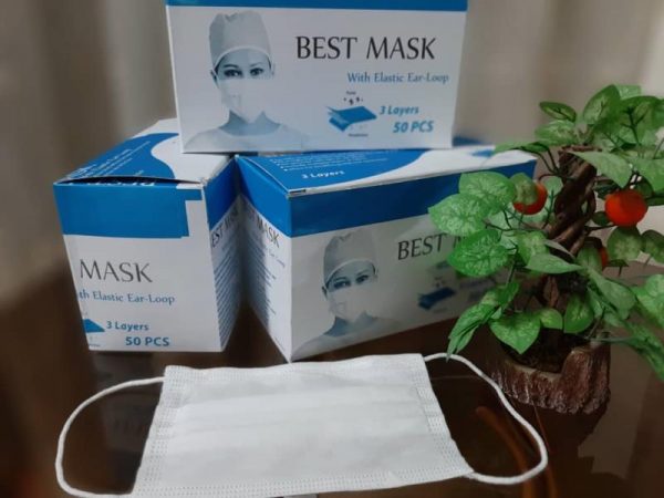 ماسک سه لایه پزشکی با لایه بایکو – 50 تایی