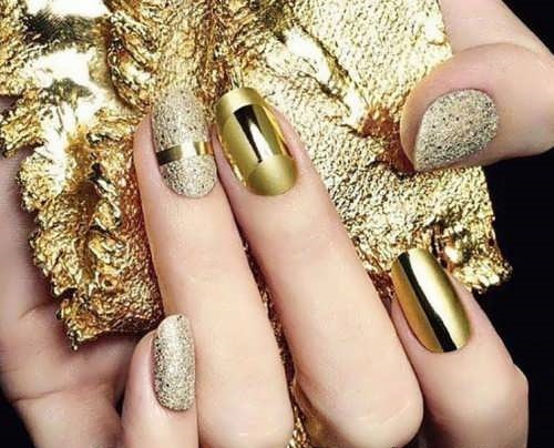 Golden Nail Design 16