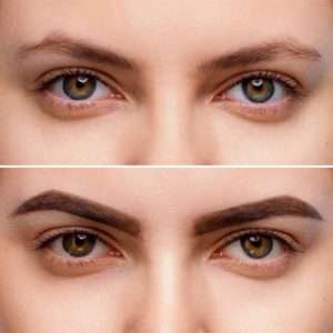 ابروی طبیعی با سایه ابرو پودری
