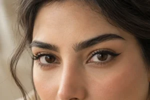 خط چشم با مداد؛ نتیجهی نهایی خط چشم ساده مشکی