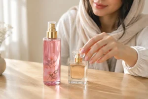 بادی اسپلش و ادکلن کنار هم برای مقایسه بادی اسپلش یا عطر