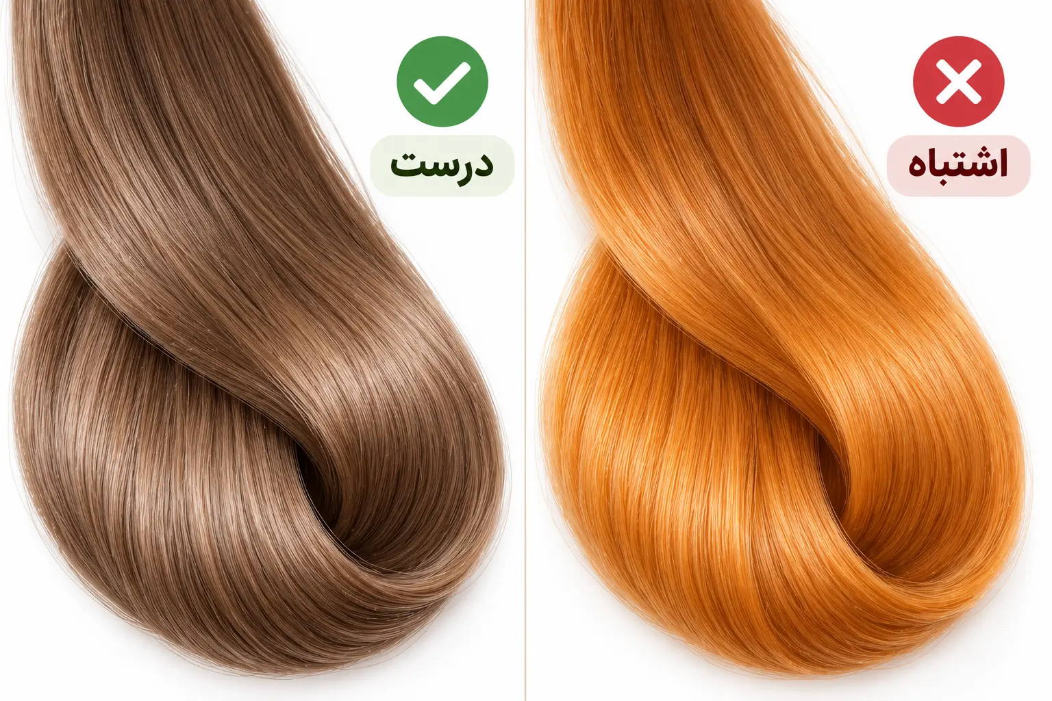 اشتباه رایج در رنگ نسکافه ای؛ نتیجه نارنجی در مقابل نسکافه ای یکدست