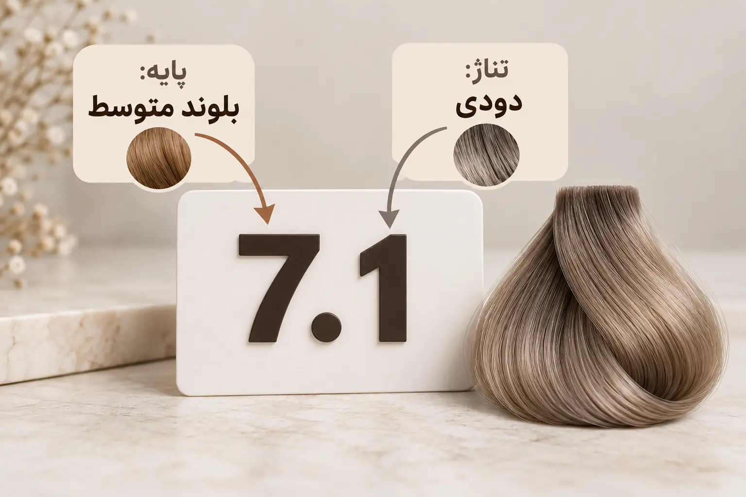 خواندن شماره رنگ مو؛ عدد پایه قبل از ممیز و تناژ بعد از ممیز