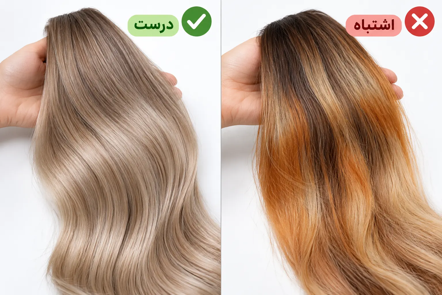 اشتباه رایج رنگ کردن مو در مقابل رنگ یکدست و درست